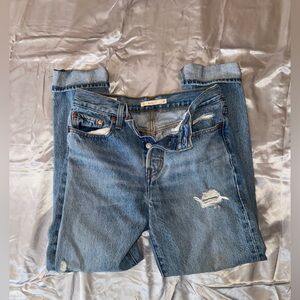 Levi's Blue Distressed Women Jeans